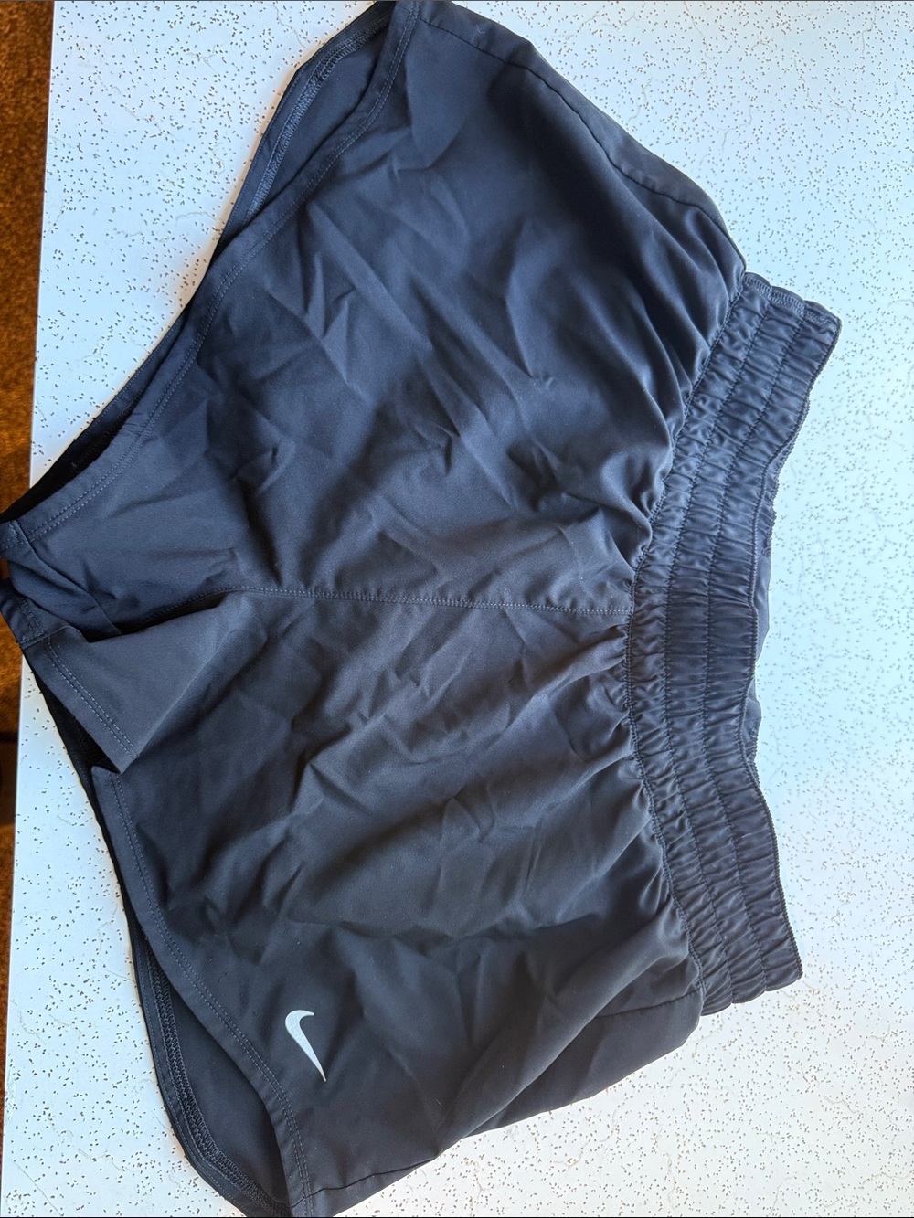 Nike Black Athletic Shorts with White Swoosh